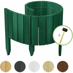 be4nature Rolborder insteekhek 100 x 20 cm Donkergroen Geïmpregneerde perkranden van dennenhout kleine perkranden voortuinafscheiding tuinpalissade Gazonafscheiding Tuinpalissade