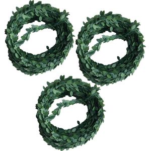 3x Mini buxus guirlande slinger 500 x 1 cm kunststof - Home Deco - Hobby materiaal