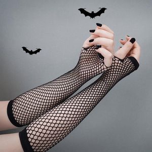 KIL Amsterdam™ Fishnet Gloves - One Size Vingerloos Party Net Handschoenen Met Gaatjes - Zwarte Nethandschoenen