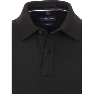 Casa Moda Polo Shirt Comfort Fit Effen Stretch Zwart - 3XL