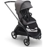 Bugaboo Dragonfly urban kinderwagen, lichtgewicht in elke stand met één hand inklapbaar, graphite onderstel en grey mélange zonnekap