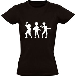 Zombie Dames T-shirt | Halloween | Oktober | Spook | Hersenen | Griezelen | Eng | Akelig | Zwart