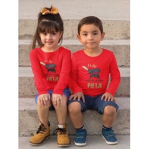 Sinterklaas | Pietje T-shirt met glittert | Meisjes | Jongens | Unisex | Rood | Maat 122/128