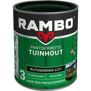 Rambo Pantserbeits Tuinhout Zijdeglans Dekkend - Gelijkmatig Vloeiend - Rijtuiggroen - 0.75L