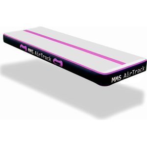 MMS AirTrack Roze - AirTrack 6 meter - 1 meter breed, 20 cm dik - Turnmat - Met elektrische pomp en toebehoren - Waterdicht