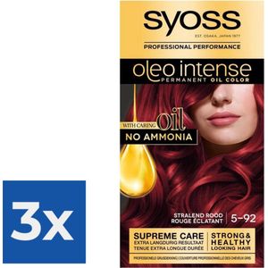 SYOSS Oleo Intense 5-92 Stralend Rood Haarverf - 1 stuk - Voordeelverpakking 3 stuks