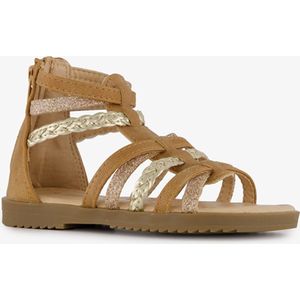 Blue Box meisjes sandalen cognac met glitter - Maat 35