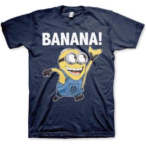 Minions Heren Tshirt -L- Banana! Blauw