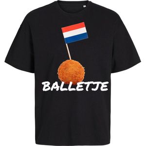 Grappig T-Shirt Heren Dames - Balletje - Zwart - Maat M