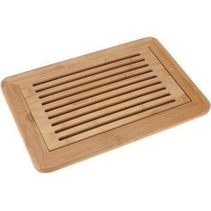 Excellent Houseware - Brood snijplank met kruimel opvangbak - bamboe hout - 38 x 24 x 2 cm