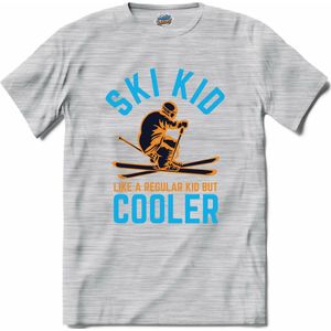 Ski Kid | Skiën - Bier - Winter sport - T-Shirt - Unisex - Donker Grijs - Gemêleerd - Maat XL