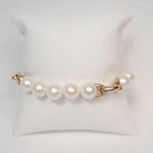 Parel armband - zoetwater parels - 10.5-11mm - 18 karaat roségoud - uitverkoop Juwelier Verlinden St. Hubert - van €1889,= voor €1195,=