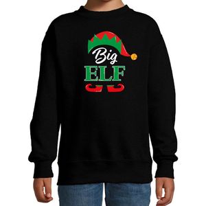 Big elf Kerstsweater - zwart - kinderen - Kersttruien / Kerst outfit 122/128
