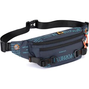 Waterdichte heuptas voor dames en heren - Mobiele telefoon sling bag 6 inch - Loopgordel crossbody rugzak voor sport hardlopen fietsen reizen - Blauw 24x7x13cm