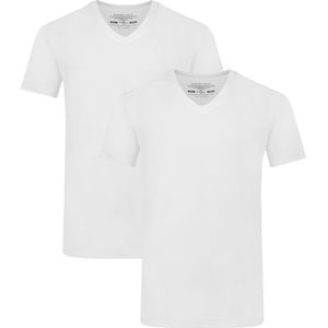 Comfortabel & Zijdezacht Bamboo Basics Vance - Bamboe T-Shirts V-Hals (Multipack 2 stuks) Heren - Korte Mouwen - Wit - L