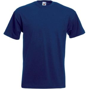 Set van 3x stuks grote maten basic navy blauw t-shirts voor heren - voordelige katoenen shirts - Herenkleding, maat: 3XL (46/58)