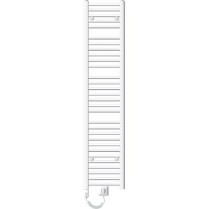 Elektrische badkamerradiator met verwarmingselement 900W 300x1800 mm wit recht met zijaansluiting LuxeBath