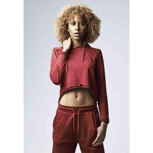 Urban Classics - Cropped Terry Hoodie/trui - L - Rood