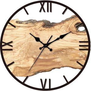 Design Wandklok-Wandklok Ø 30 cm-muur klok- Nieuwe Ontwerp stil klok- stille uurwerk- Industriële Wandklok - Moderne universele wandklok -Klok met houtnerfdesign - wall clock