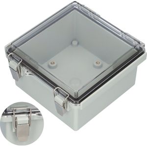 Industriële Kabelbox - Waterdichte en Stofdichte Kabeldoos - Lasdoos - Inbouwdoos Behuizing met Transparante Deksel - Schakelkast 157 x 170 x 93 mm - Grijs