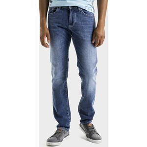 camel active Slim Fit Organic Cotton-Mix Jeans - Maat menswear-34/32 - Blauw