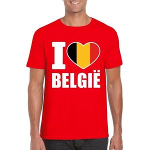 Rood I love Belgie supporter shirt heren XXL