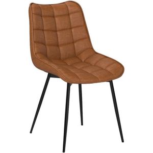 Eetkamerstoelen - set van 2 - tijdloos & luxe design - robuust kunstleer - stijlvol & comfortabel - lichtbruin