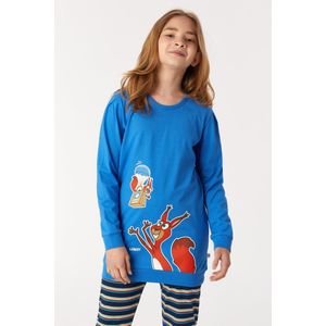 Woody Meisjes-Dames Pyjama blauw - maat 098/3J
