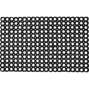 Zwarte Deurmat van rubber 50 x 80 cm - Noppen