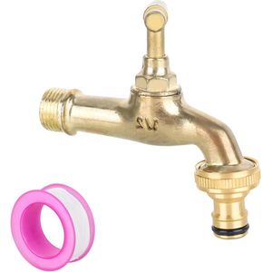 1/2 inch massief messing tuinwaterkraan - roest en vorstbestendig - buitenkraan set - rolafdichtband - voor tuin