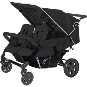 Familidoo buggy 4 Zitplaatsen Lidoo Star Full BLACK Geschikt voor 2 newborn baby's