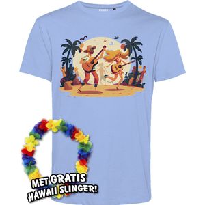 T-shirt Hippies Tropical | Toppers in Concert 2024 | Club Tropicana | Hawaii Shirt | Ibiza Kleding | Lichtblauw | maat M
