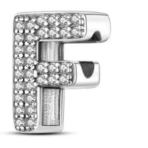 Bedel Letter F - Sterling Zilver 925- Alfabet voor Armband -Romystones