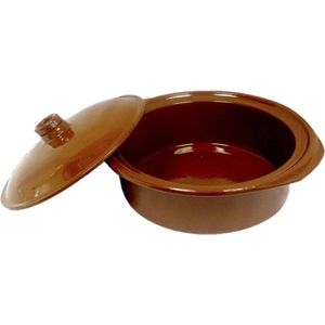 Terracotta Tapas Ovenschaal/Stoofpot Cocotte 28 cm - Geschikt voor Gas en Keramisch