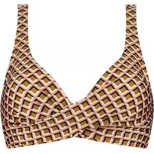 Beachlife - Geometric Play - twist shape bikinitop - goud kleur - maat 42F / 85F