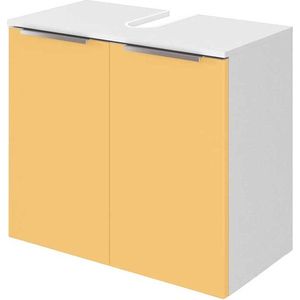 Wastafelonderkast Hansen 60cm 2 deuren - geel/wit