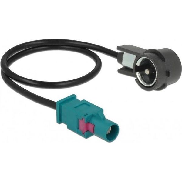 Fakra H (m) - ISO (m) auto antenne adapter kabel - RG174 - 50 Ohm / zwart -  0,20 meter