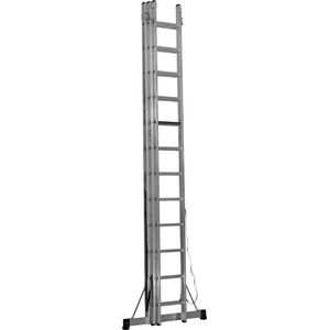 Professionele Reformladder | 3-delig | 3x12 treden | Aluminium | Anti slip | EN 131-1 + 2, NEN 2484, TÜV en GS gecertificeerd