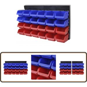 vidaXL Gereedschapsordeners wandgemonteerd - 24 stuks Opbergrek - Gereedschaps Organizer - Gereedschapssysteem - Wandmontage - Opbergboxen