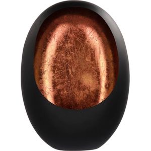 Theelichthouder Marrakech Egg zwart/koperkleurig 40 cm