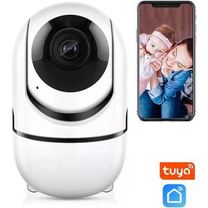 Denver Indoor Beveiligingscamera HD met TUYA (app) - Wifi huisdiercamera met Nachtzicht en Bewegingsdetectie - SHC150 - Wit