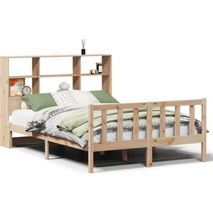 vidaXL - Bed - met - boekenkast - zonder - matras - massief - grenenhout - 120x190 - cm