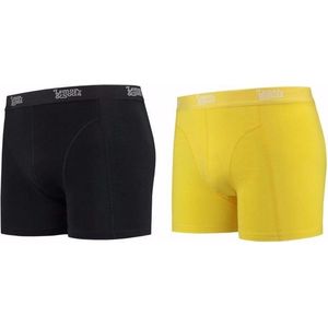 Lemon and Soda boxershorts 2-pak zwart en geel XL