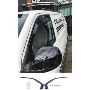 OEM Line - Zijwindscherm set voor Volkswagen Transporter T5 T5.1 T6 T6.1 | Zijwindschermen geschikt voor Volkswagen Transporter T5 / T5.1 / T6 (2003-2024) Raam spoiler VW Bus Multivan Caravelle - Zwart / Smoke - Regen / Wind Deflector / Windscherm