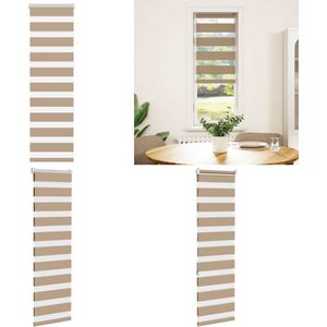 vidaXL Zebra Blind 40x150 cm stofbreedte 35,9 cm polyester zandbruin - Zebra Jaloezie - Zebra Jaloezieën - Zebra Rolgordijn - Dubbel Rolgordijn
