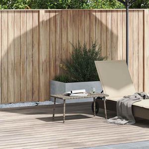 vidaXL Tuin salontafel - Poly Rattan - 80x40x37 cm - Grijs
