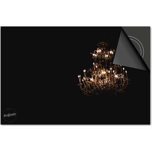 Inductie beschermer 60x60 - afdekplaat inductie mat - Dietrix Kookplaat beschermer - Exclusief - Black en Gold - Kroonluchter