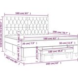 vidaXL - Boxspring - met - matras - stof - crèmekleurig - 160x200 - cm