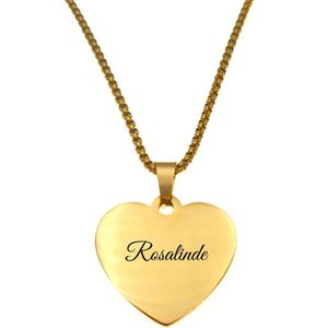 Ketting - Hart - Met Naam - Rosalinde - Goud