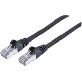 Intellinet 740623 RJ45 Netwerkkabel, patchkabel CAT 6A S/FTP 0.50 m Zwart Folie afscherming, Afscherming gevlochten, Afgeschermd, Geschikt voor HDMI,